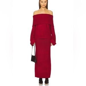 SNDYS quinn off the shoulder jumper and maxi skirt